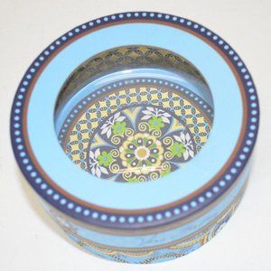 Vera Bradley Glass Domed Paperweight Bali Blue Retired NIB